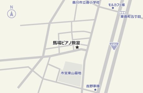 馬場ピアノ教室の地図